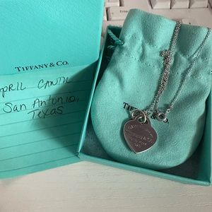 Authentic Tiffany heart charm with necklace Sterling Silver
